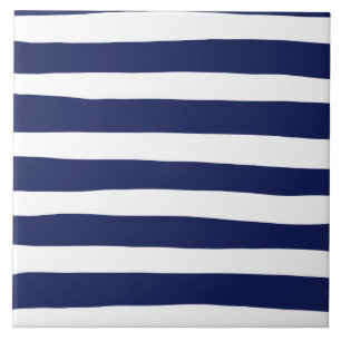 Uneven Stripes - blauw en wit Tegeltje