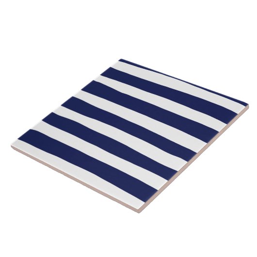 Uneven Stripes - blauw en wit Tegeltje (Zijkant)