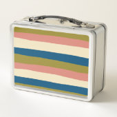 Uneven Stripes - Blauw, Olijfgroen, Roze en Cream (Achterkant)