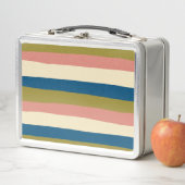 Uneven Stripes - Blauw, Olijfgroen, Roze en Cream (In situ)