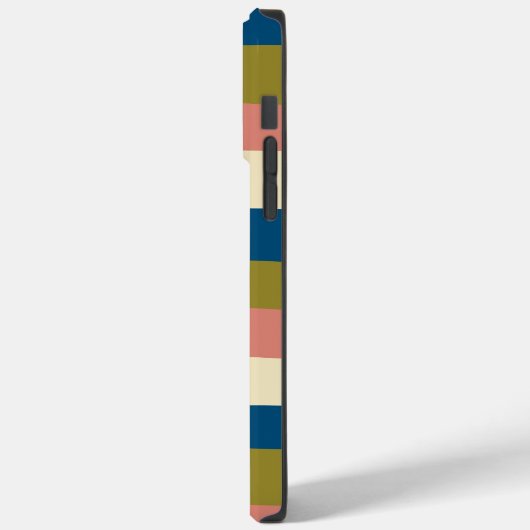 Uneven Stripes - Blauw, Olijfgroen, Roze en Cream Case-Mate iPhone Case (Achterkant / Links)
