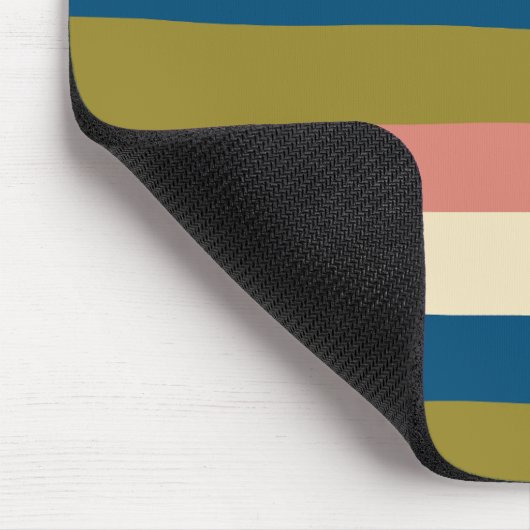 Uneven Stripes - Blauw, Olijfgroen, Roze en Cream Muismat (Hoek)