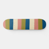 Uneven Stripes - Blauw, Olijfgroen, Roze en Cream Persoonlijk Skateboard (Horizontaal)