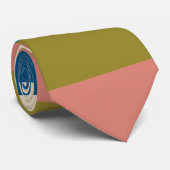 Uneven Stripes - Blauw, Olijfgroen, Roze en Cream Stropdas (Opgerold)