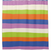 Uneven Stripes - Blauw, Oranje, Paars, groen en Douchegordijn (Voorkant)