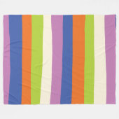 Uneven Stripes - Blauw, Oranje, Paars, groen en Fleece Deken (Voorkant (Horizontaal))