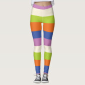 Uneven Stripes - Blauw, Oranje, Paars, groen en Leggings (Voorkant)