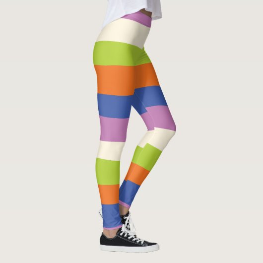 Uneven Stripes - Blauw, Oranje, Paars, groen en Leggings (Rechts)