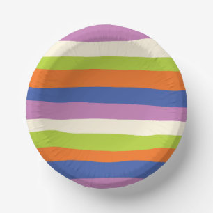 Uneven Stripes - Blauw, Oranje, Paars, groen en Papieren Kommen