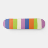 Uneven Stripes - Blauw, Oranje, Paars, groen en Persoonlijk Skateboard (Horizontaal)