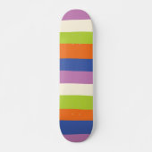 Uneven Stripes - Blauw, Oranje, Paars, groen en Persoonlijk Skateboard (Voorkant)