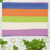 Uneven Stripes - Blauw, Oranje, Paars, groen en Theedoek (Gevouwen)