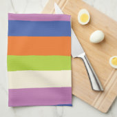 Uneven Stripes - Blauw, Oranje, Paars, groen en Theedoek (Quarter Fold)