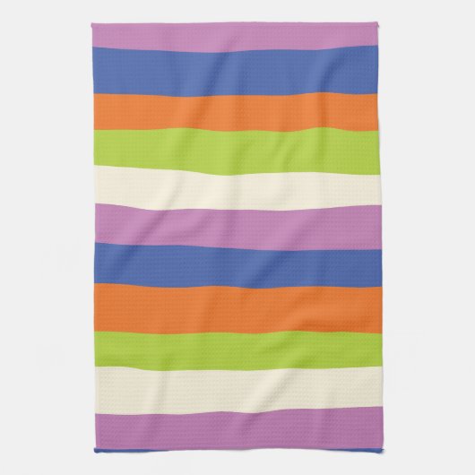 Uneven Stripes - Blauw, Oranje, Paars, groen en Theedoek (Verticaal)