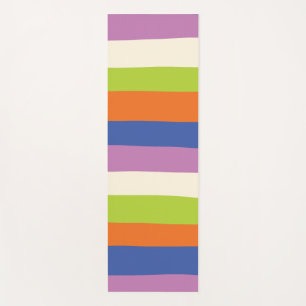 Uneven Stripes - Blauw, Oranje, Paars, groen en Yogamat