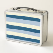 Uneven Stripes - Donkerblauw, lichtblauw en crème (Achterkant)