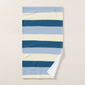 Uneven Stripes - Donkerblauw, lichtblauw en crème Bad Handdoek (Handdoek)