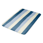 Uneven Stripes - Donkerblauw, lichtblauw en crème Badmat (Gekanteld)