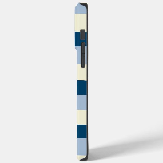 Uneven Stripes - Donkerblauw, lichtblauw en crème Case-Mate iPhone Case (Achterkant / Links)
