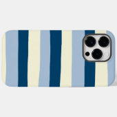 Uneven Stripes - Donkerblauw, lichtblauw en crème Case-Mate iPhone Case (Achterkant (horizontaal))