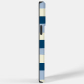 Uneven Stripes - Donkerblauw, lichtblauw en crème Case-Mate iPhone Case (Achterkant / Rechts)