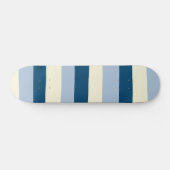 Uneven Stripes - Donkerblauw, lichtblauw en crème Persoonlijk Skateboard (Horizontaal)