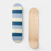 Uneven Stripes - Donkerblauw, lichtblauw en crème Persoonlijk Skateboard (Voorkant)