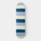 Uneven Stripes - Donkerblauw, lichtblauw en crème Persoonlijk Skateboard (Voorkant)
