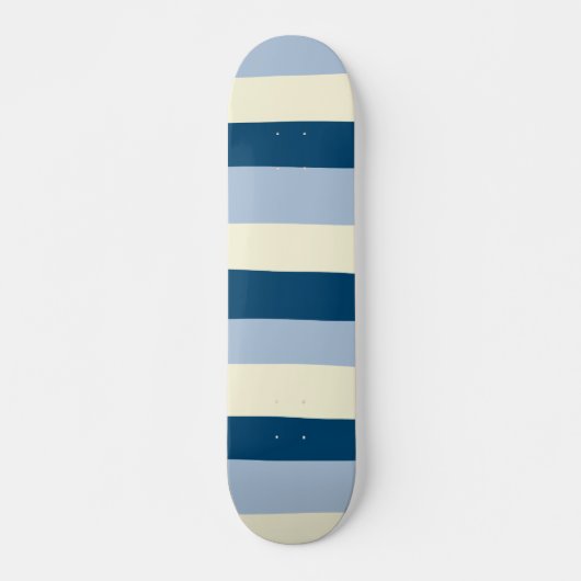 Uneven Stripes - Donkerblauw, lichtblauw en crème Persoonlijk Skateboard (Voorkant)