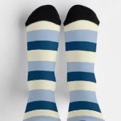 Uneven Stripes - Donkerblauw, lichtblauw en crème Sokken (Top)