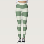 Uneven Stripes - groen Leggings (Voorkant)