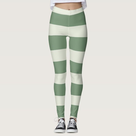 Uneven Stripes - groen Leggings (Voorkant)