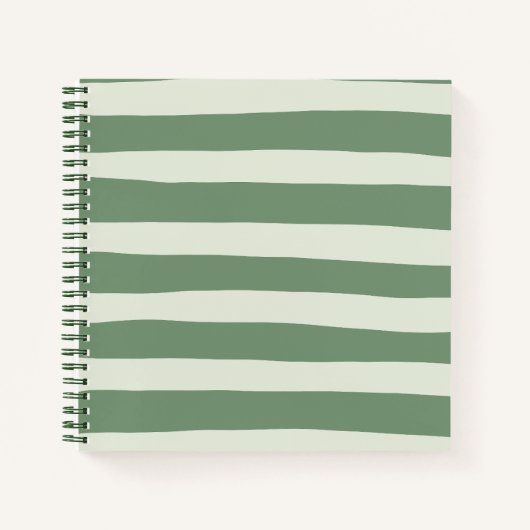 Uneven Stripes - groen Notitieboek (Voorkant)