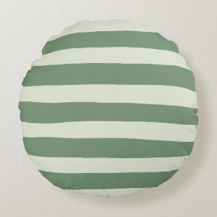 Uneven Stripes - groen Rond Kussen