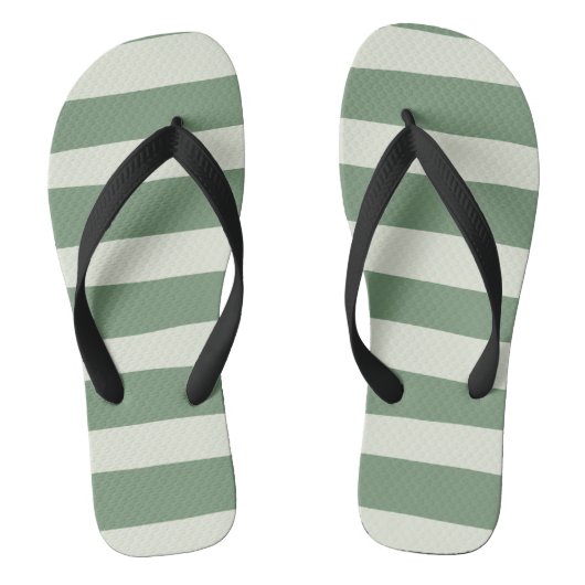 Uneven Stripes - groen Teenslippers (Voetbed)