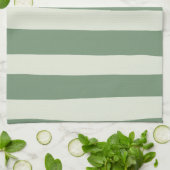 Uneven Stripes - groen Theedoek (Gevouwen)