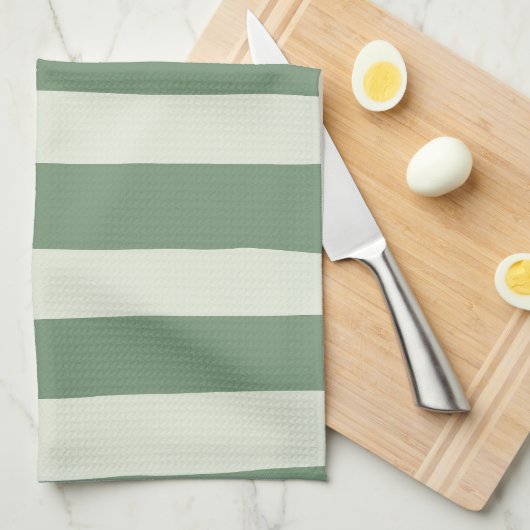 Uneven Stripes - groen Theedoek (Quarter Fold)
