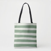 Uneven Stripes - groen Tote Bag (Voorkant)