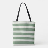 Uneven Stripes - groen Tote Bag (Achterkant)