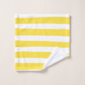 Uneven Stripes - Lemon Yellow en White Bad Handdoek (Wasdoekje)