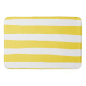 Uneven Stripes - Lemon Yellow en White Badmat (Voorkant)