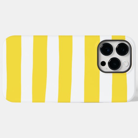 Uneven Stripes - Lemon Yellow en White Case-Mate iPhone Case (Achterkant (horizontaal))