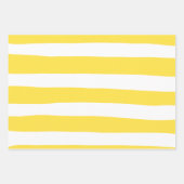 Uneven Stripes - Lemon Yellow en White Inpakpapier Vel (Voorkant 2)
