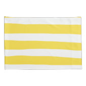 Uneven Stripes - Lemon Yellow en White Kussensloop (Achterkant-Rechts)