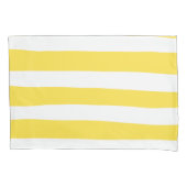 Uneven Stripes - Lemon Yellow en White Kussensloop (Voorkant-Links)