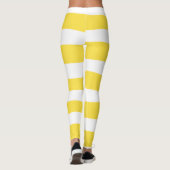 Uneven Stripes - Lemon Yellow en White Leggings (Achterkant)