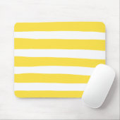 Uneven Stripes - Lemon Yellow en White Muismat (Met muis)