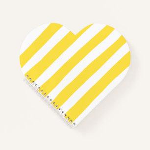 Uneven Stripes - Lemon Yellow en White Notitieboek