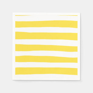 Uneven Stripes - Lemon Yellow en White Servet