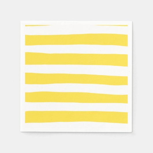 Uneven Stripes - Lemon Yellow en White Servet (Voorkant)